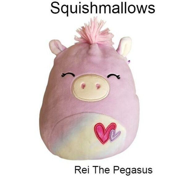 Squishmallows Valentine Squad 8" Rei The Pegasus Squishy Soft Plush Toy Animal - Picture 1 of 8